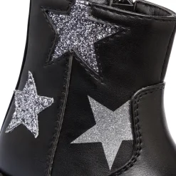 Outlet Stivaletti da bambini neri con dettaglio stelle glitterate Bambino Primi Passi Bambino|Primi Passi Bambina