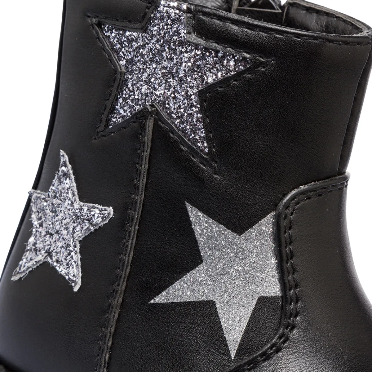 Outlet Stivaletti da bambini neri con dettaglio stelle glitterate Bambino Primi Passi Bambino|Primi Passi Bambina