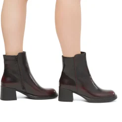 Hot Stivaletti da donna con tacco 6 cm bordeaux effetto vintage Donna Stivaletti Donna