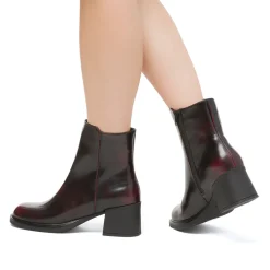 Hot Stivaletti da donna con tacco 6 cm bordeaux effetto vintage Donna Stivaletti Donna