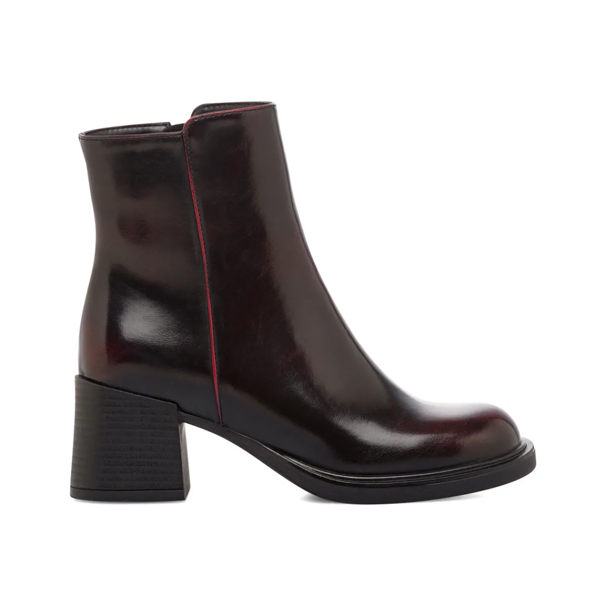 Hot Stivaletti da donna con tacco 6 cm bordeaux effetto vintage Donna Stivaletti Donna