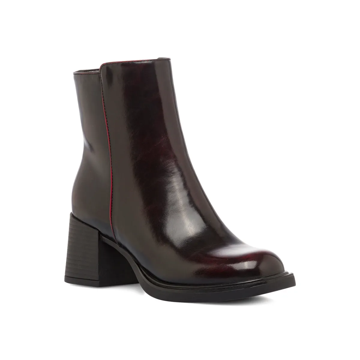 Hot Stivaletti da donna con tacco 6 cm bordeaux effetto vintage Donna Stivaletti Donna