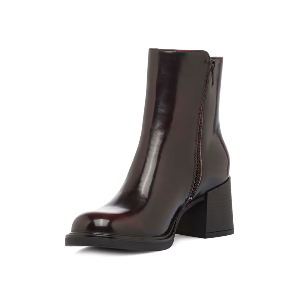 Hot Stivaletti da donna con tacco 6 cm bordeaux effetto vintage Donna Stivaletti Donna