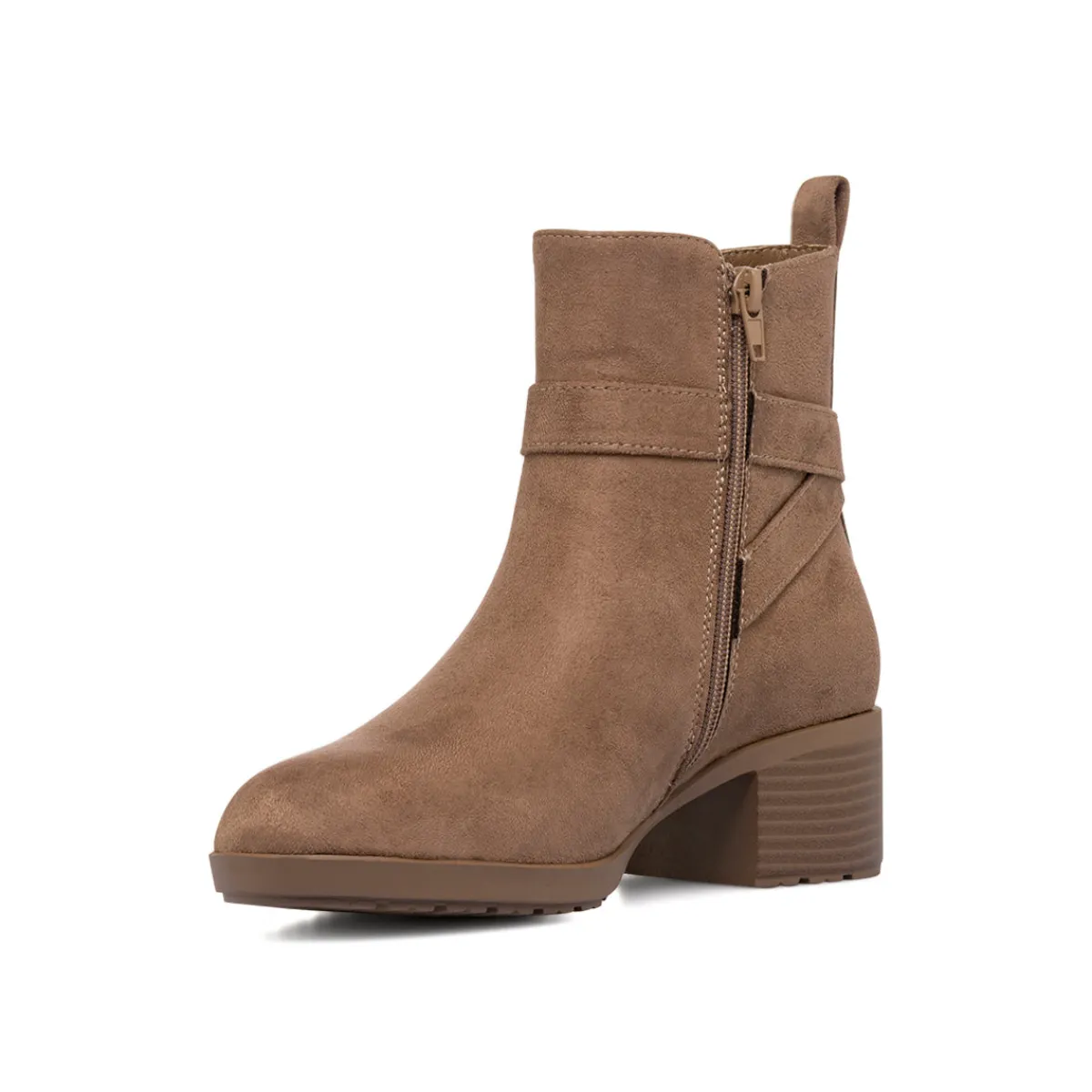 Online Stivaletti da donna marroni effetto scamosciato con fibbia Donna Scarpe Comfort|Stivaletti Donna