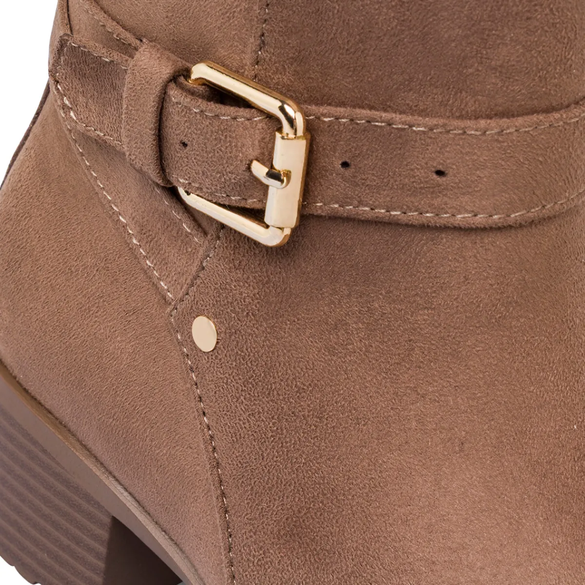 Online Stivaletti da donna marroni effetto scamosciato con fibbia Donna Scarpe Comfort|Stivaletti Donna