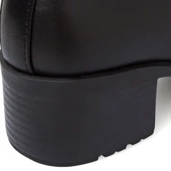 Hot Stivaletti da donna neri con tacco e fibbia metallica Donna Scarpe Comfort|Stivaletti Donna