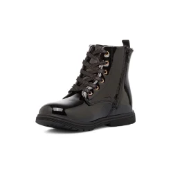 Sale Stivaletti da ragazza neri effetto vernice con stampa fiori Bambino Stivaletti Bambina|Scarpe Ragazza