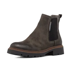 Clearance Stivaletti da uomo grigi con zip e dettagli elasticizzati Uomo Polacchine Uomo|Stivaletti Uomo