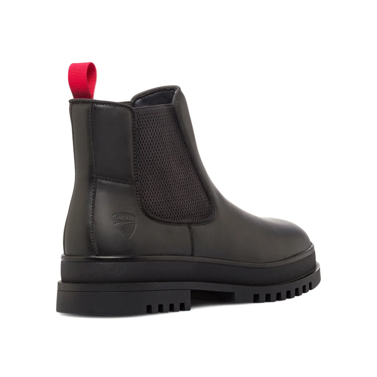 New Stivaletti da uomo neri in similpelle con dettaglio rosso Uomo Polacchine Uomo|Stivaletti Uomo