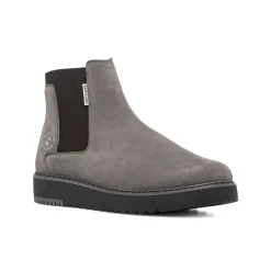 New Stivaletti effetto scamosciato grigi da Uomo Uomo Polacchine Uomo|Stivaletti Uomo