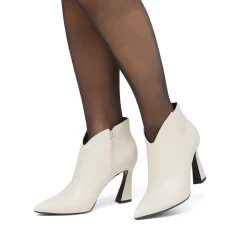 Stivaletti eleganti con tacco campana 9 cm bianco off-white da donna Donna Scarpe Eleganti|Scarpe Cerimonia Donna