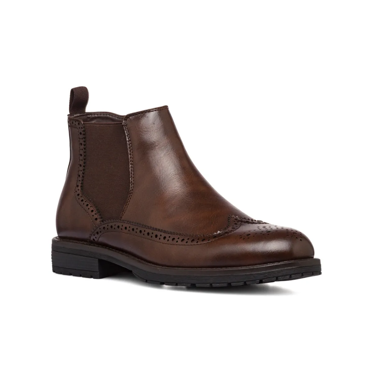 New Stivaletti eleganti da uomo marroni con dettagli brogue Uomo Scarpe Eleganti Uomo|Scarpe Cerimonia Uomo