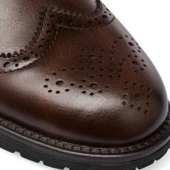 New Stivaletti eleganti da uomo marroni con dettagli brogue Uomo Scarpe Eleganti Uomo|Scarpe Cerimonia Uomo