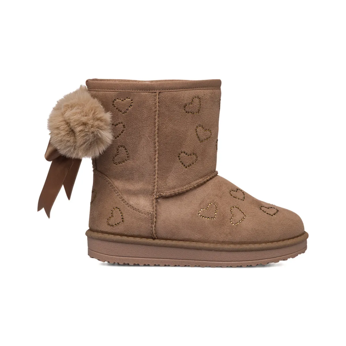 New Stivaletti imbottiti beige da ragazza con dettaglio sul retro Bambino Stivaletti Cozy Boots|Stivaletti Bambina