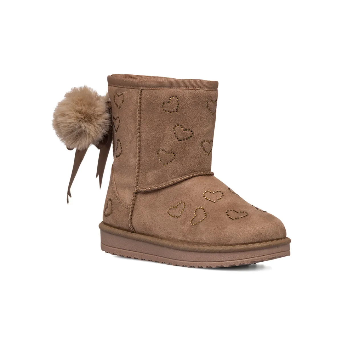 New Stivaletti imbottiti beige da ragazza con dettaglio sul retro Bambino Stivaletti Cozy Boots|Stivaletti Bambina