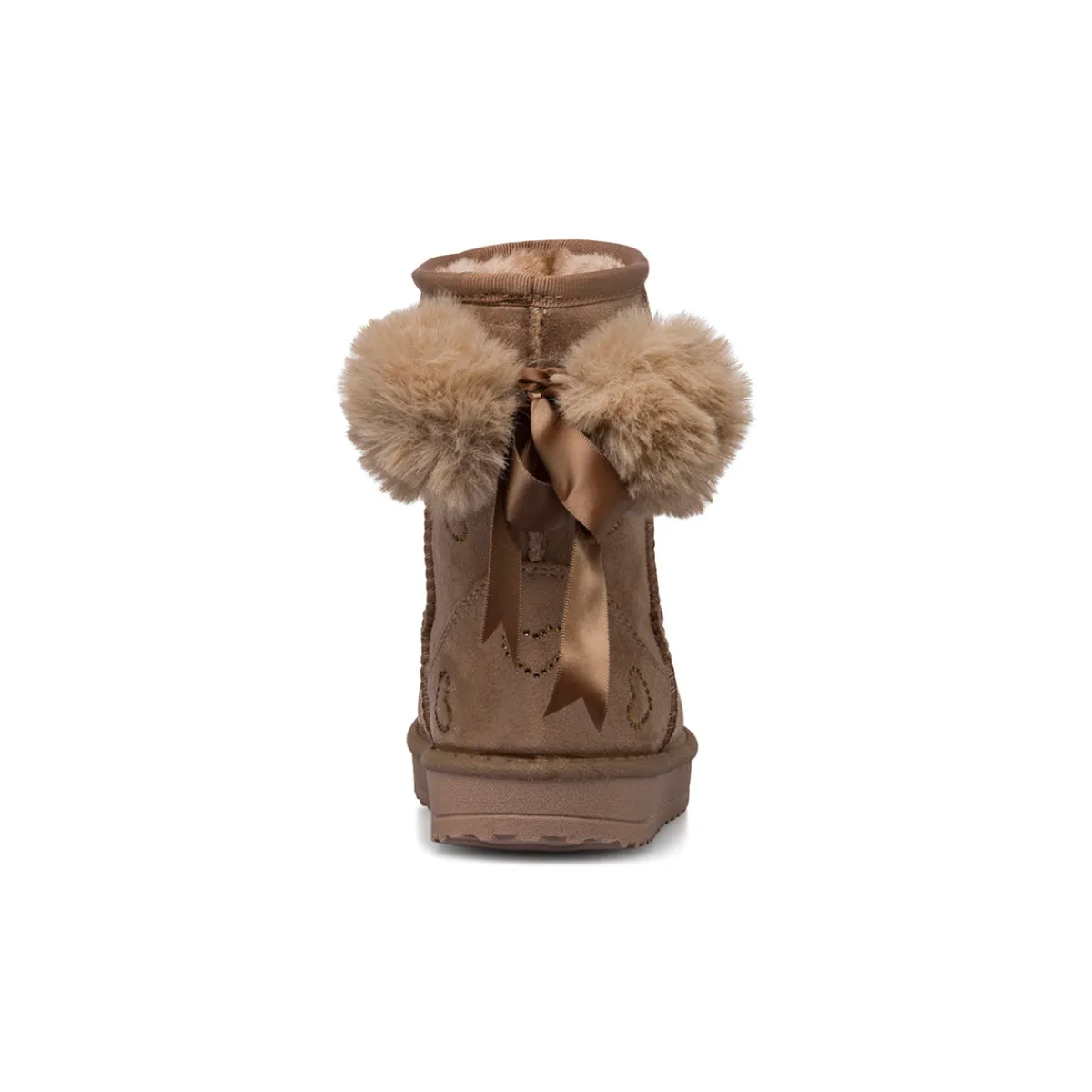 New Stivaletti imbottiti beige da ragazza con dettaglio sul retro Bambino Stivaletti Cozy Boots|Stivaletti Bambina