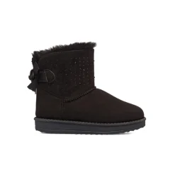 Sale Stivaletti imbottiti cozy boots neri da bambina con strass e fiocchetto 10 Baci Bambino Stivaletti Cozy Boots|Stivaletti Bambina