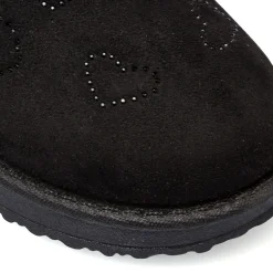 Sale Stivaletti imbottiti cozy boots neri da bambina con cuori strass e fiocchetto 10 Baci Bambino Stivaletti Cozy Boots|Stivaletti Bambina