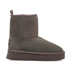 Best Stivaletti imbottiti da donna grigi in pelle scamosciata con suola platform Donna Stivaletti Cozy Boots Donna|Stivaletti Donna