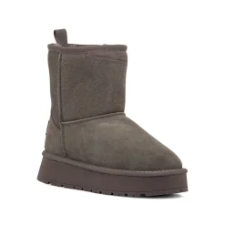 Best Stivaletti imbottiti da donna grigi in pelle scamosciata con suola platform Donna Stivaletti Cozy Boots Donna|Stivaletti Donna