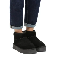 Sale Stivaletti imbottiti da donna neri in pelle scamosciata Donna Stivaletti Donna|Stivaletti Cozy Boots Donna