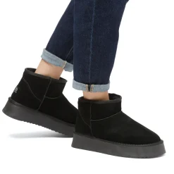 Sale Stivaletti imbottiti da donna neri in pelle scamosciata Donna Stivaletti Donna|Stivaletti Cozy Boots Donna