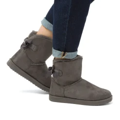Stivaletti imbottiti da donna grigi con dettaglio fiocco sul retro Donna Stivaletti Cozy Boots Donna|Stivaletti Donna