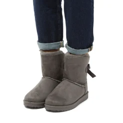 Stivaletti imbottiti da donna grigi con dettaglio fiocco sul retro Donna Stivaletti Cozy Boots Donna|Stivaletti Donna