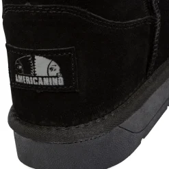 Clearance Stivaletti imbottiti da donna neri in pelle effetto scamosciato Donna Stivaletti Donna|Stivaletti Cozy Boots Donna