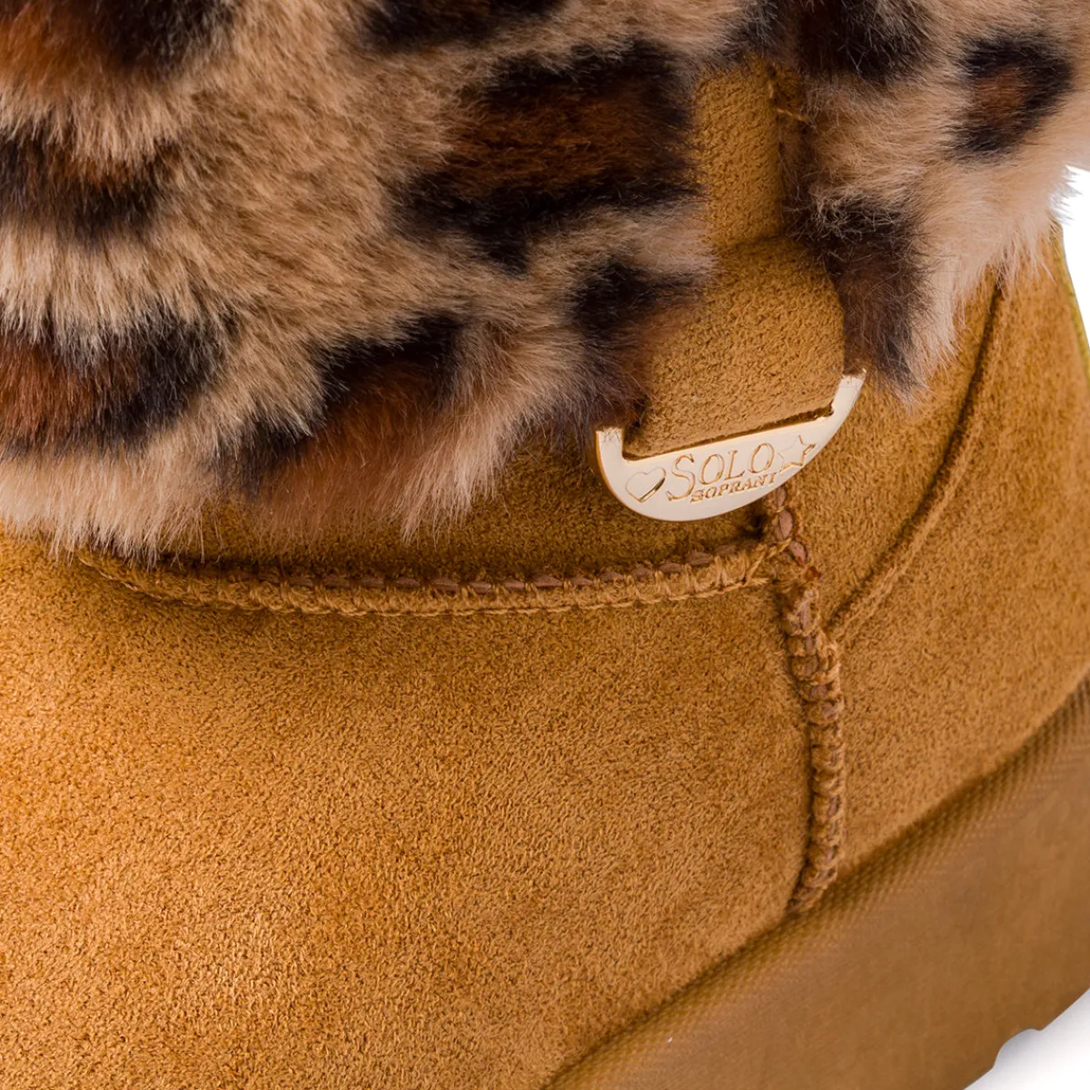 Clearance Stivaletti imbottiti da Ragazza ocra con inserto maculato Bambino Stivaletti Bambina|Scarpe Ragazza