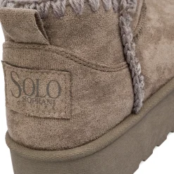 Hot Stivaletti imbottiti da ragazza color grigio con cuciture su tono Solo Soprani Bambino Stivaletti Cozy Boots|Stivaletti Bambina