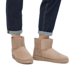 Sale Stivaletti imbottiti effetto scamosciato khaki da Donna Donna Stivaletti Cozy Boots Donna|Stivaletti Donna