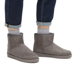 Hot Stivaletti imbottiti grigi da donna effetto scamosciato Donna Stivaletti Cozy Boots Donna|Stivaletti Donna