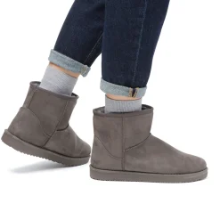 Hot Stivaletti imbottiti grigi da donna effetto scamosciato Donna Stivaletti Cozy Boots Donna|Stivaletti Donna