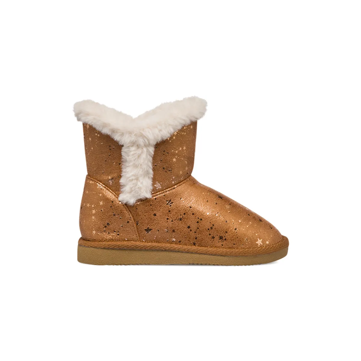 Online Stivaletti imbottiti marroni da bambina con stelline dorate e finta pelliccia Bambino Stivaletti Cozy Boots|Stivaletti Bambina