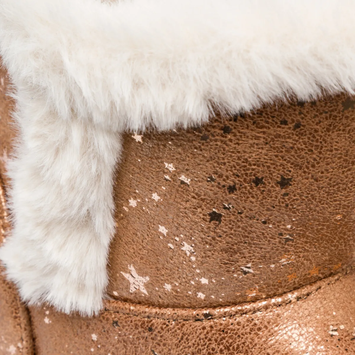 Online Stivaletti imbottiti marroni da bambina con stelline dorate e finta pelliccia Bambino Stivaletti Cozy Boots|Stivaletti Bambina