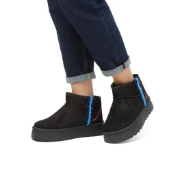 Online Stivaletti imbottiti neri platform da donna con dettaglio ricami Donna Stivaletti Cozy Boots Donna|Stivaletti Donna