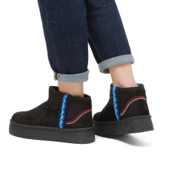 Online Stivaletti imbottiti neri platform da donna con dettaglio ricami Donna Stivaletti Cozy Boots Donna|Stivaletti Donna