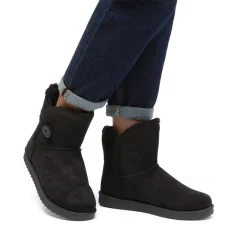 Stivaletti imbottiti neri da Donna effetto scamosciato Donna Stivaletti Donna|Stivaletti Cozy Boots Donna