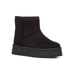 Clearance Stivaletti imbottiti neri da Donna effetto scamosciato Donna Stivaletti Donna|Stivaletti Cozy Boots Donna