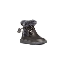 Outlet Stivaletti imbottiti neri metal da bambina con finta pelliccia Bambino Stivaletti Cozy Boots|Stivaletti Bambina