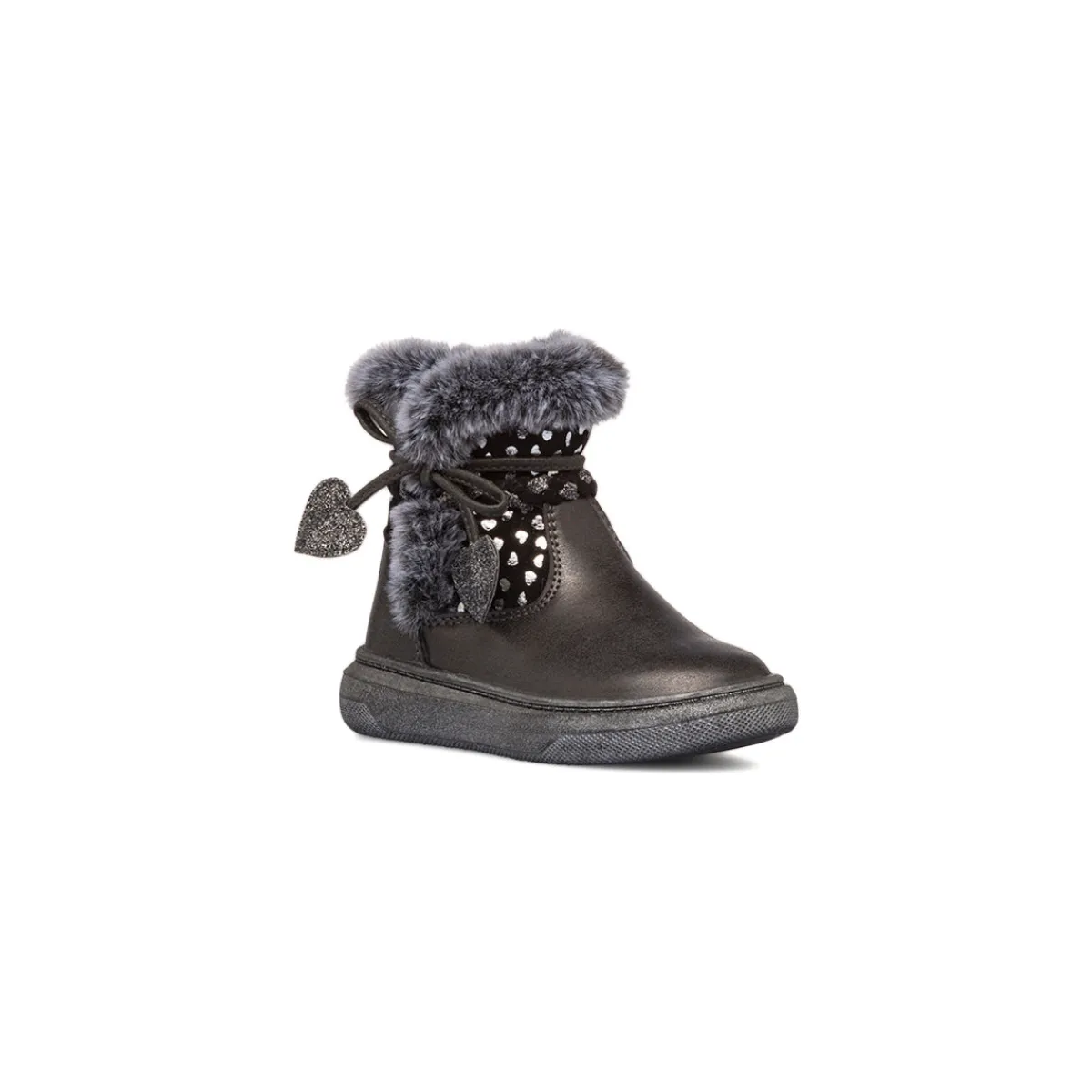Outlet Stivaletti imbottiti neri metal da bambina con finta pelliccia Bambino Stivaletti Cozy Boots|Stivaletti Bambina