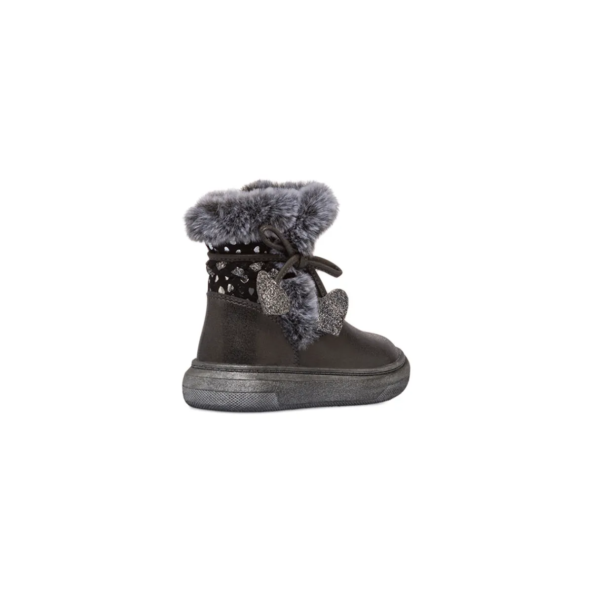 Outlet Stivaletti imbottiti neri metal da bambina con finta pelliccia Bambino Stivaletti Cozy Boots|Stivaletti Bambina