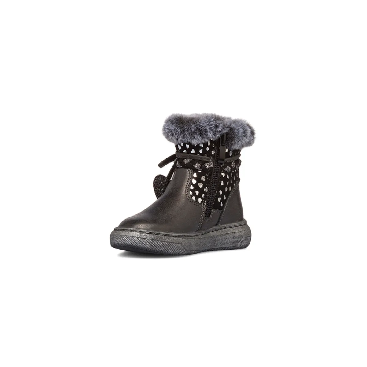 Outlet Stivaletti imbottiti neri metal da bambina con finta pelliccia Bambino Stivaletti Cozy Boots|Stivaletti Bambina