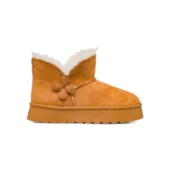 Clearance Stivaletti imbottiti ocra da ragazza con finta pelliccia Bambino Stivaletti Cozy Boots|Stivaletti Bambina
