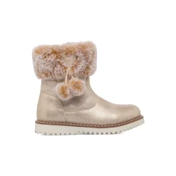 Stivaletti imbottiti oro da Bambina con pon pon Bambino Stivaletti Bambina