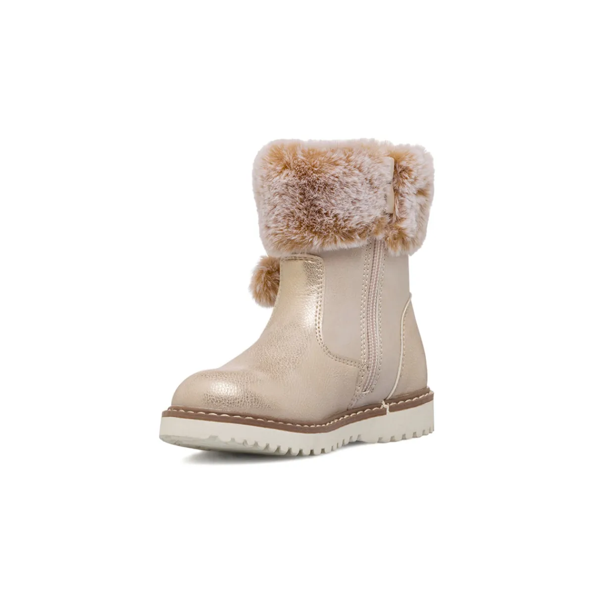 Stivaletti imbottiti oro da Bambina con pon pon Bambino Stivaletti Bambina