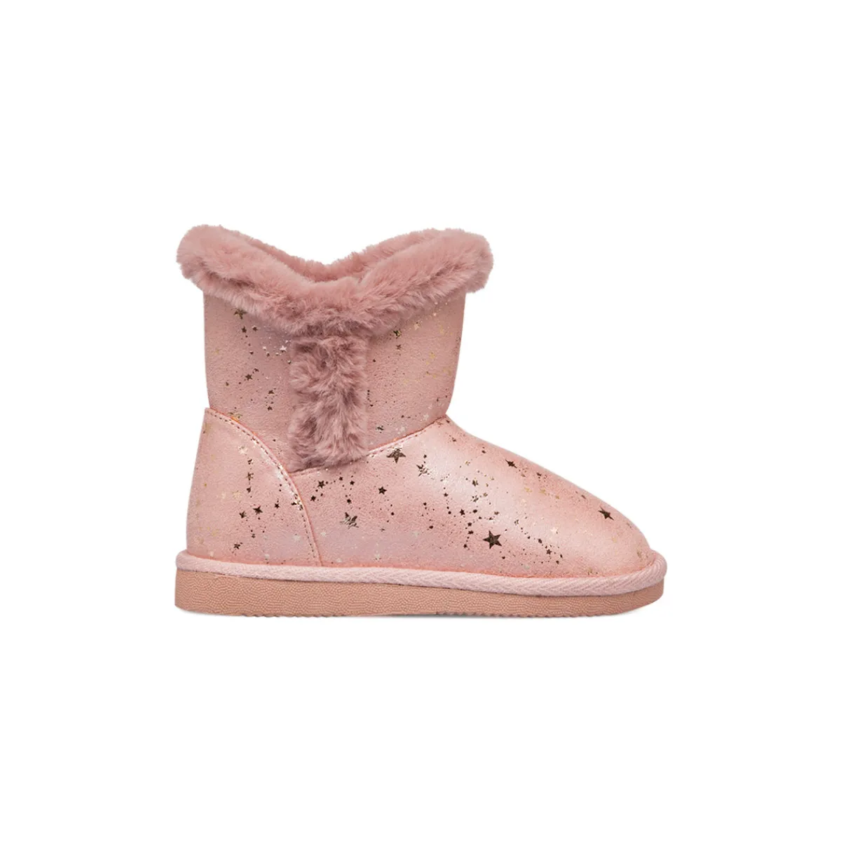 Clearance Stivaletti imbottiti rosa da bambina con stelline dorate e finta pelliccia Bambino Stivaletti Cozy Boots|Stivaletti Bambina