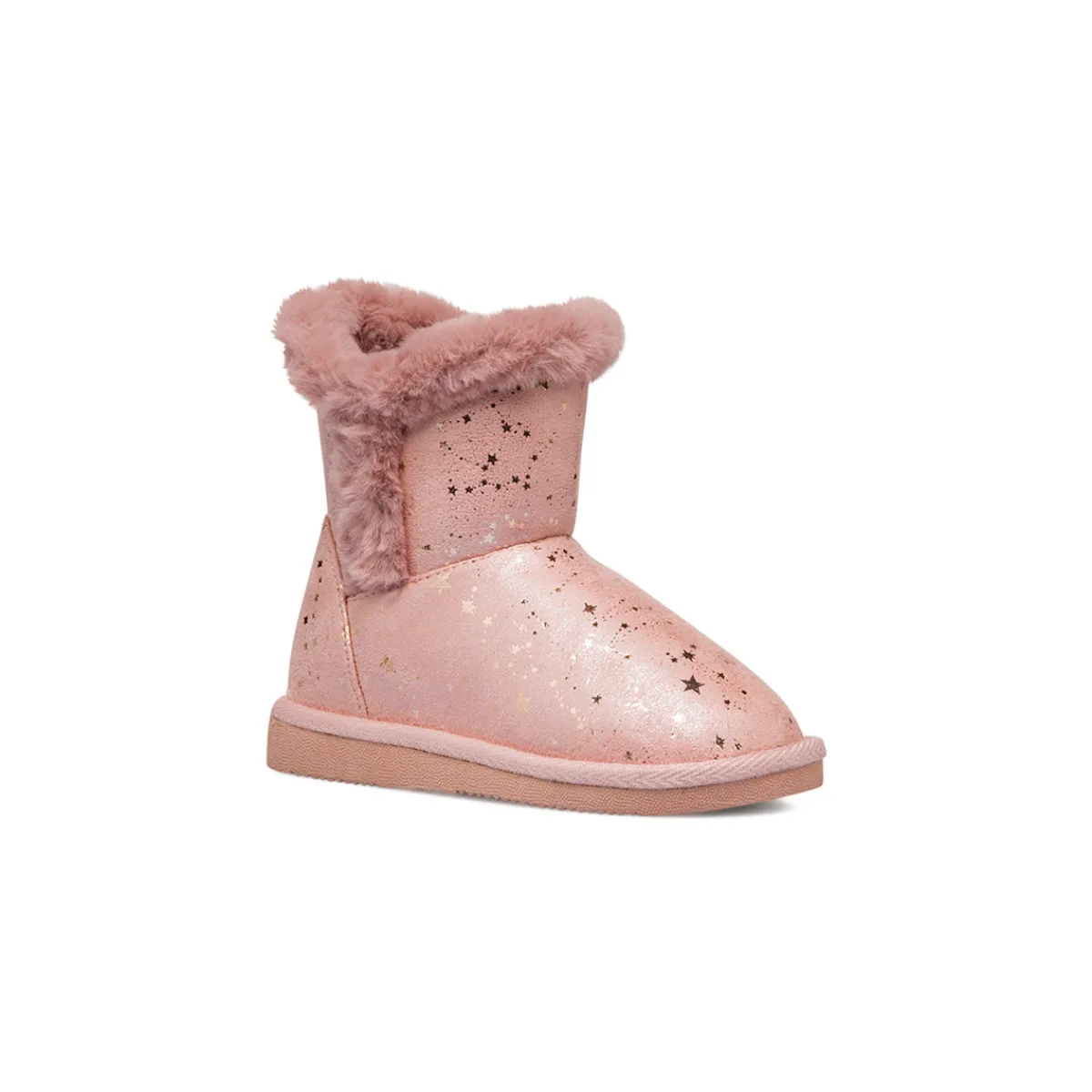 Clearance Stivaletti imbottiti rosa da bambina con stelline dorate e finta pelliccia Bambino Stivaletti Cozy Boots|Stivaletti Bambina