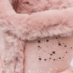 Clearance Stivaletti imbottiti rosa da bambina con stelline dorate e finta pelliccia Bambino Stivaletti Cozy Boots|Stivaletti Bambina